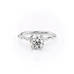 Load image into Gallery viewer, 2 CT Round Cut Moissanite Engagement Ring With Distance Pave