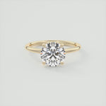 Load image into Gallery viewer, 2 CT Round Flush Stacking Low Profile Solitaire Moissanite Engagement Ring