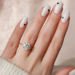 Load image into Gallery viewer, 2 CT Round Cut Moissanite Engagement Diamond Ring With Hidden Halo