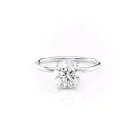 Load image into Gallery viewer, 2 CT Round Cut Hidden Halo Moissanite Diamond Ring With Matching Wedding Band