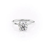 Load image into Gallery viewer, Classic 2 CT Round Cut Moissanite Engagement Ring Set With Hidden Halo