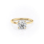 Load image into Gallery viewer, 2 CT Round Cut Moissanite Diamond Solitaire Engagement Ring With Unique Pave Setting