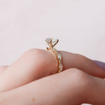 Load image into Gallery viewer, 2 CT Round Cut Moissanite Diamond Ring Unique Pave