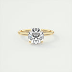Load image into Gallery viewer, 2 CT Round Flush Stacking Low Profile Solitaire Moissanite Engagement Ring