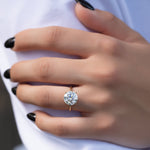 Load image into Gallery viewer, 2 CT Round Cut Moissanite Engagement Diamond Ring With Hidden Halo