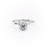 Load image into Gallery viewer, Brilliant 2 CT Round Cut Moissanite Diamond Securely Held In A Unique Bezel Setting Solitaire Ring
