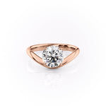 Load image into Gallery viewer, 2.5 CT Round Cut Moissanite Diamond Ring With Unique Curves Band