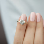 Load image into Gallery viewer, 2 CT Round Cut Classic Solitaire Petal Prongs Moissanite Diamond Ring