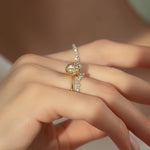 Load image into Gallery viewer, Classic 2 CT Round Cut Moissanite Engagement Ring Set With Hidden Halo