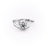 Load image into Gallery viewer, 2.5 CT Round Cut Moissanite Diamond Ring With Unique Curves Band