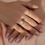 Load image into Gallery viewer, Classic 2 CT Round Cut Moissanite Engagement Ring Set With Hidden Halo