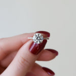 Load image into Gallery viewer, 2 CT Round Cut Classic Pave Setting Moissanite Diamond Ring