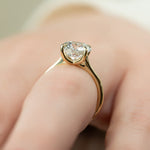 Load image into Gallery viewer, 2 CT Round Cut Moissanite Diamond Solitaire Engagement Ring With Unique Pave Setting