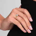 Load image into Gallery viewer, 2.5 CT Round Cut Moissanite Diamond Ring With Partial Hidden Halo