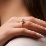 Load image into Gallery viewer, 2 CT Round Cut Moissanite Engagement Ring With Distance Pave