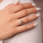 Load image into Gallery viewer, 2 CT Round Cut Moissanite Engagement Ring With Distance Pave