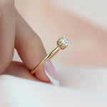 Load image into Gallery viewer, 2 CT Round Cut Moissanite Diamond Solitaire Engagement Ring With Unique Pave Setting