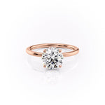 Load image into Gallery viewer, 2.5 CT Round Cut Moissanite Diamond Ring With Partial Hidden Halo