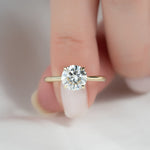 Load image into Gallery viewer, 2 CT Round Cut Classic Solitaire Hidden Halo Moissanite Diamond Ring