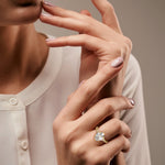 Load image into Gallery viewer, 3.50 CT Oval Cut Unique Cluster Moissanite Diamond Engagement Ring