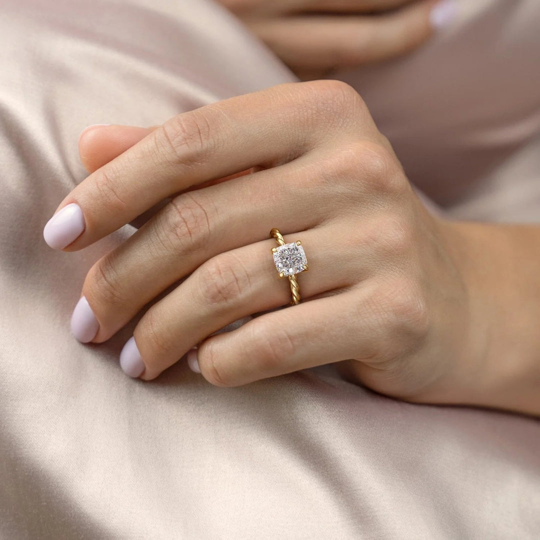 1ct Cushion Cut Moissanite Ring