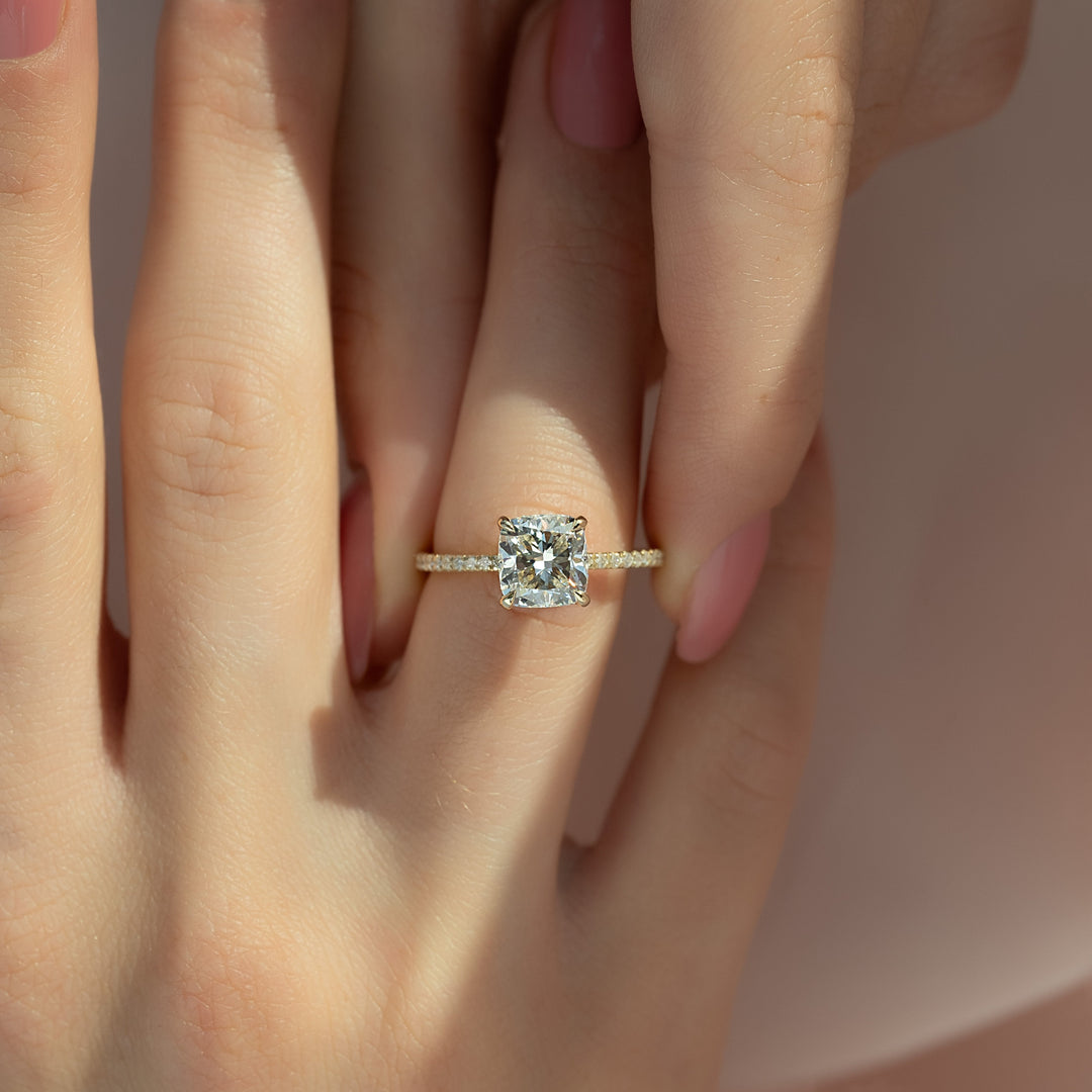 1ct Cushion Moissanite Ring