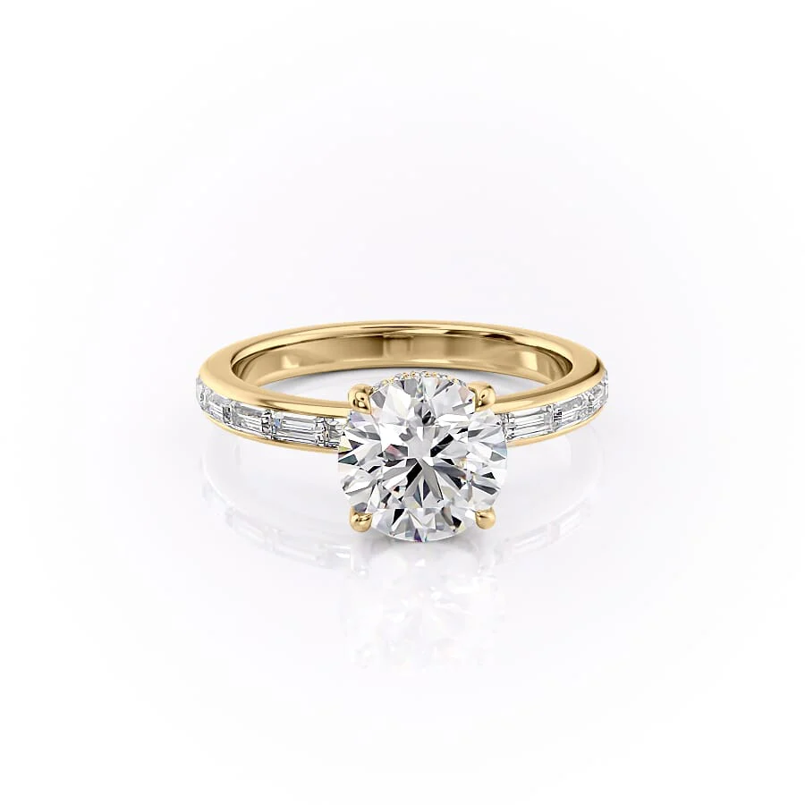 Round Moissanite Pave Ring