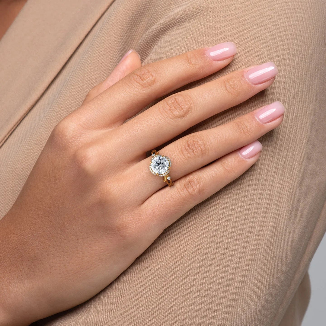 Halo Moissanite Engagement Ring