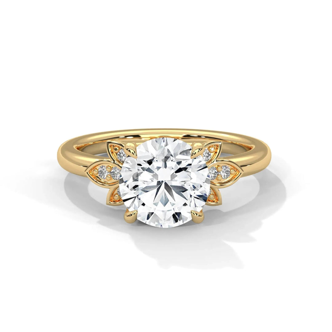 3.50 CT Round Cut Cluster Moissanite Diamond Engagement Ring