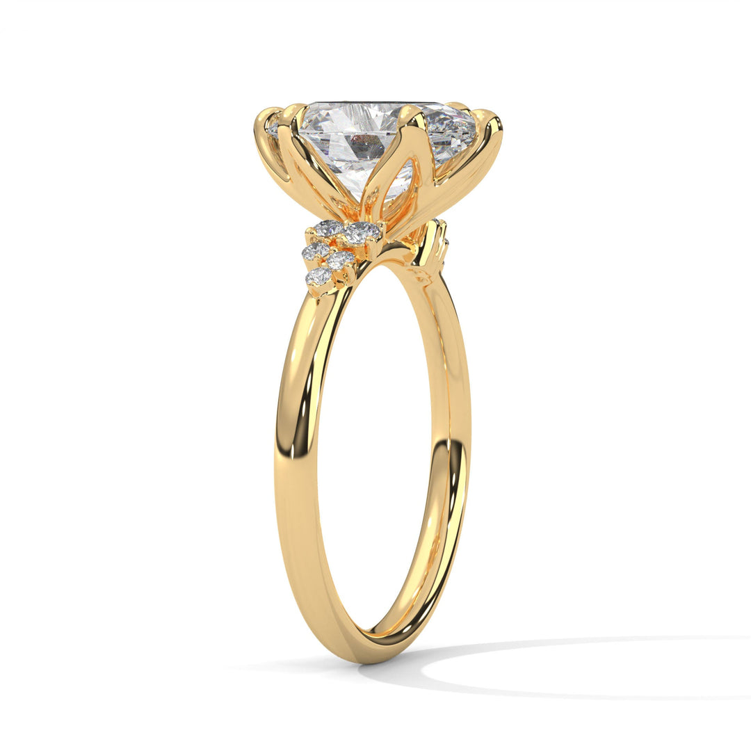 3.50 CT Oval Cut Unique Cluster Moissanite Diamond Engagement Ring
