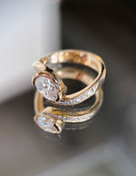 Load image into Gallery viewer, 2.0CT Oval Cut Moissanite Unique Pave Diamond Engagement Ring