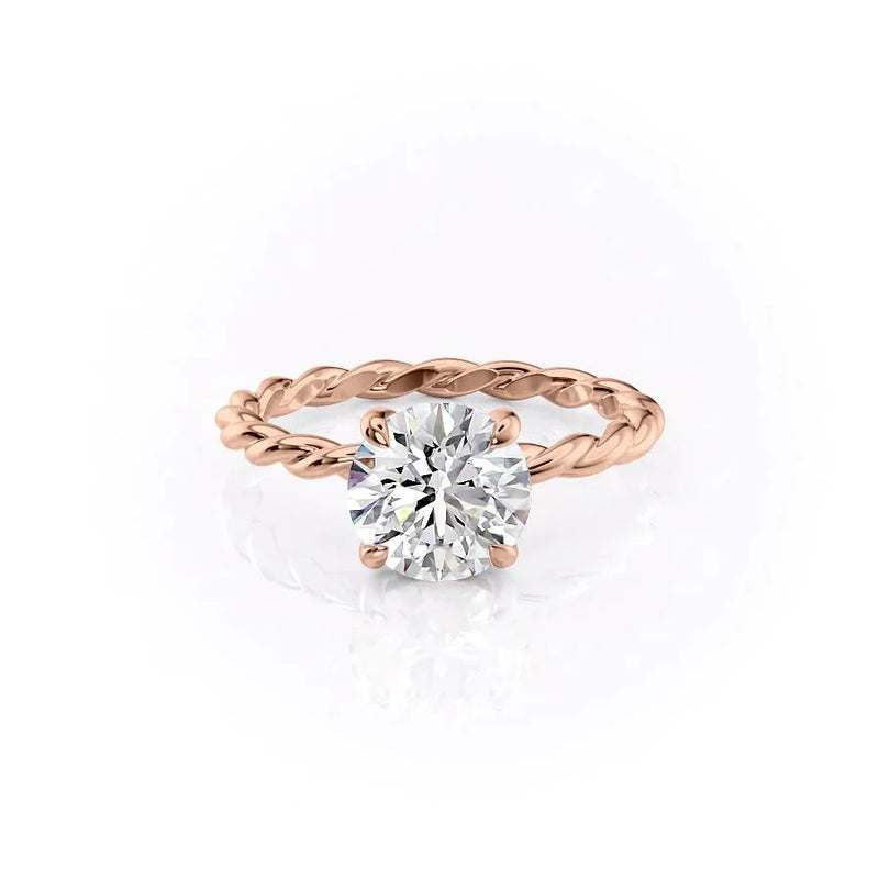 2 CT Round Cut Classic Solitaire Moissanite Diamond Ring