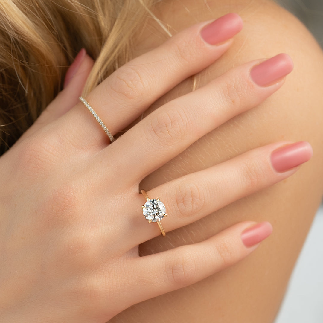 Round Moissanite Engagement Ring