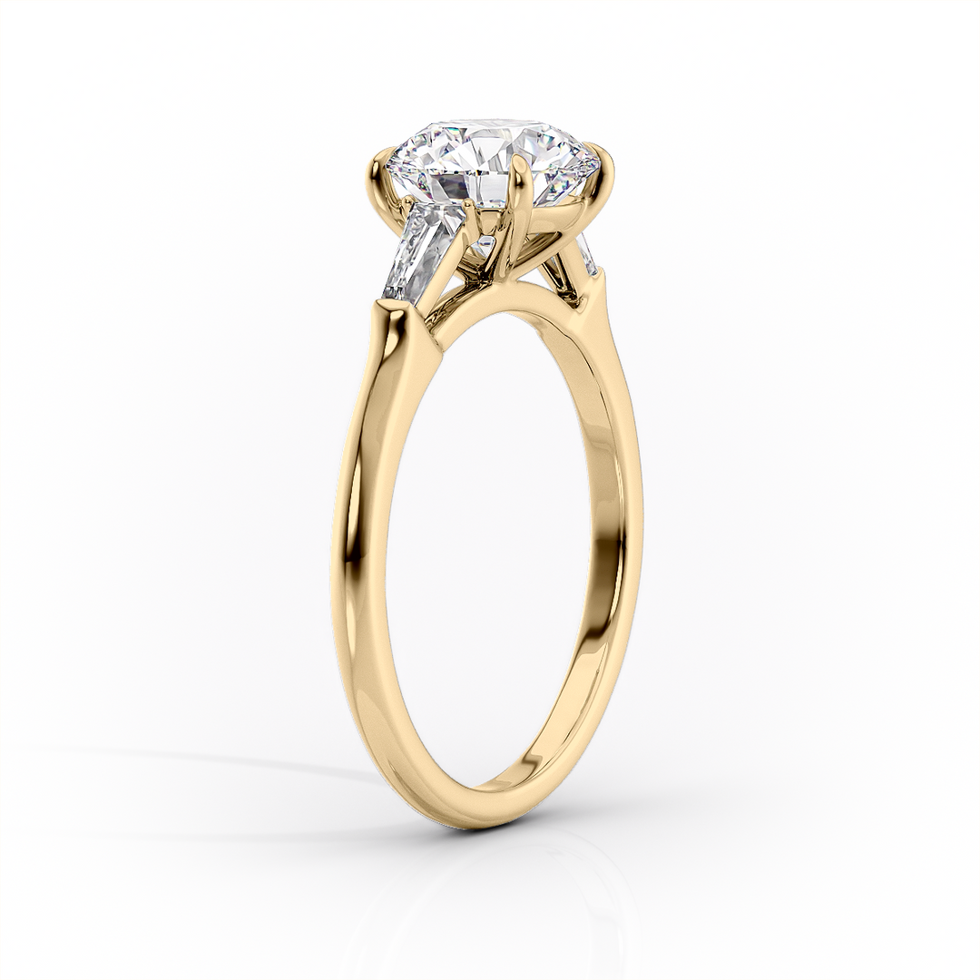 1.0CT Asscher Diamond Moissanite Three Stone Engagement Ring