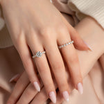 Load image into Gallery viewer, 2.50CT Round Cut Moissanite Diamond Pave Engagement Ring