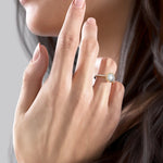 Load image into Gallery viewer, 1.50CT Round Cut Hidden Halo Bezel Moissanite Diamond Engagement Ring