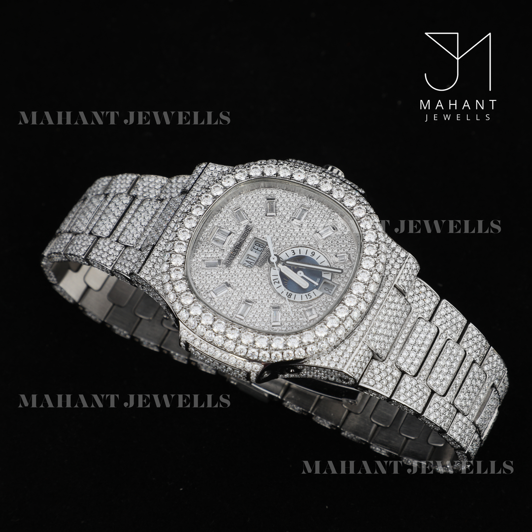 VVS Ice Crushed Moissanite Diamond Watch Perfect Gift For Husbund