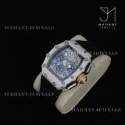 Bling Bling VVS Moissanite Black Strap Branded Watch