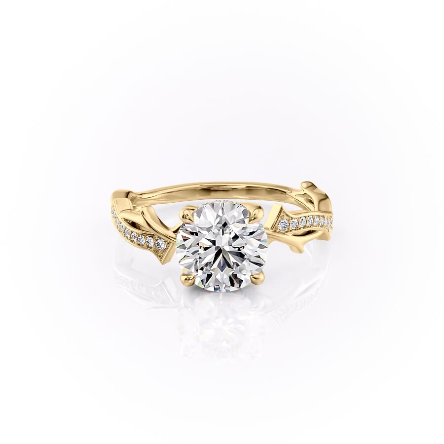 1.50 CT Round Cut Nature Inspired Moissanite Engagement Ring For Her