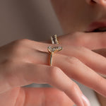 Load image into Gallery viewer, 1.50 CT Pear Cut Solitaire Moissanite Diamond Engagement Ring