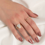 Load image into Gallery viewer, 1.50 CT Pear Cut Cigar Moissanite Diamond Engagement Ring