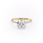 Load image into Gallery viewer, 1.50 CT Round Cut Pave Moissanite Engagement Ring For Women
