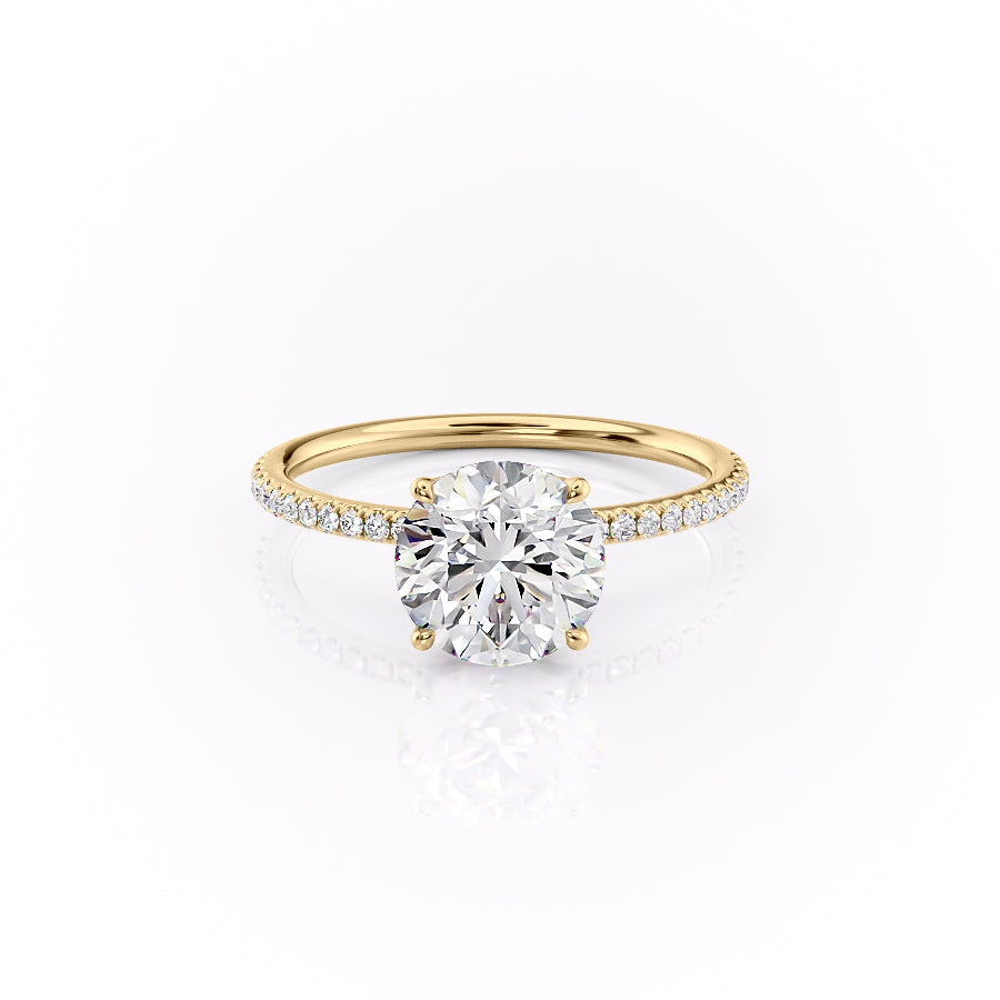 1.50 CT Round Cut Pave Moissanite Engagement Ring For Women