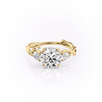 Load image into Gallery viewer, 1.50 CT Round Cut Three Stone Nature Inspired Moissanite Engagement Ring