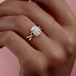 Load image into Gallery viewer, 1.50 CT Elongated Cushion Cut Nature Inspired Moissanite Diamond Engagement Ring