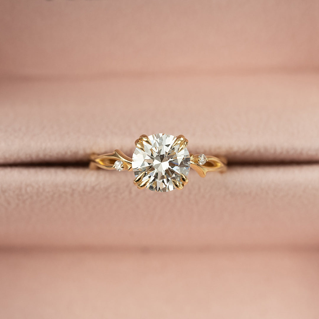 2.0CT Round Diamond Lab Grown Nature Inspired Engagement Ring