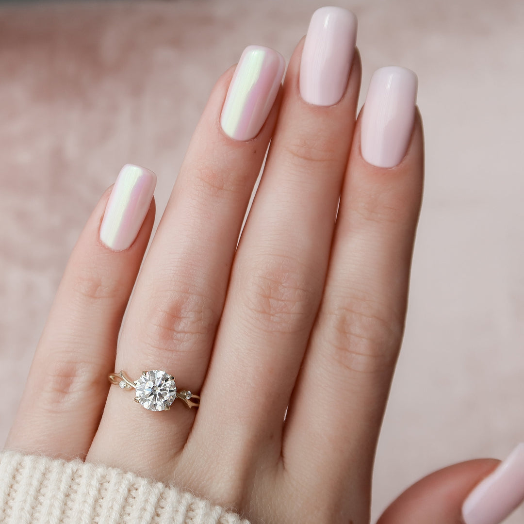 2.0CT Round Diamond Lab Grown Nature Inspired Engagement Ring