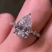 3 CT Pear Cut Moissanite Engagement Ring 14K Solid Gold Ring For Her Perfect For Gift