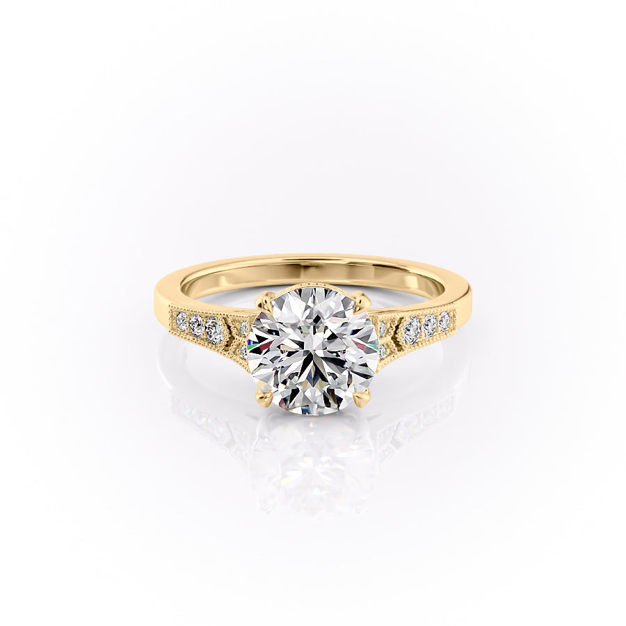1.50 CT Round Brilliant Vintage Moissanite Diamond Engagement Ring For Women