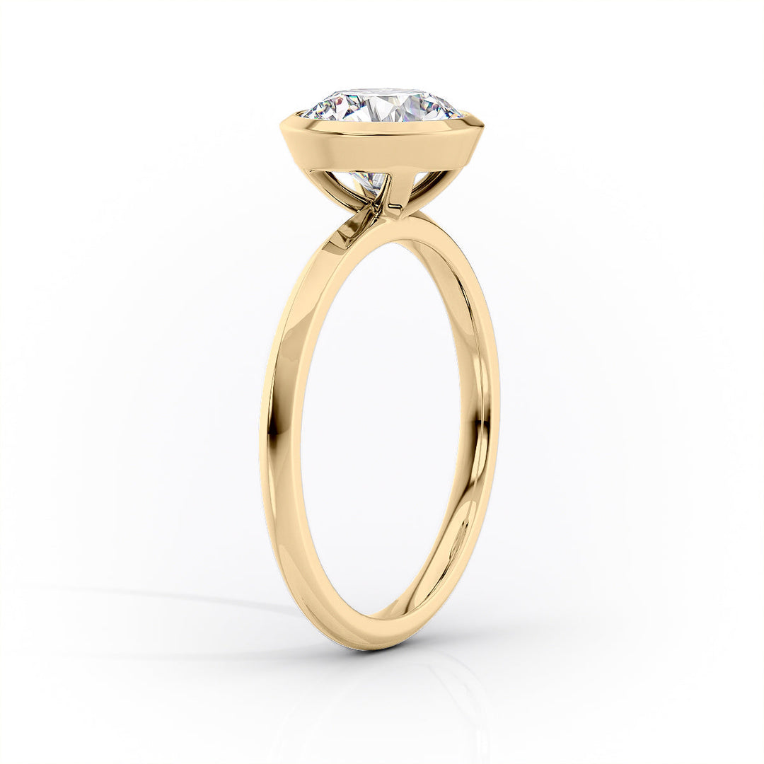 1.50 CT Cushion Cut Bezel Moissanite Diamond Engagement Ring